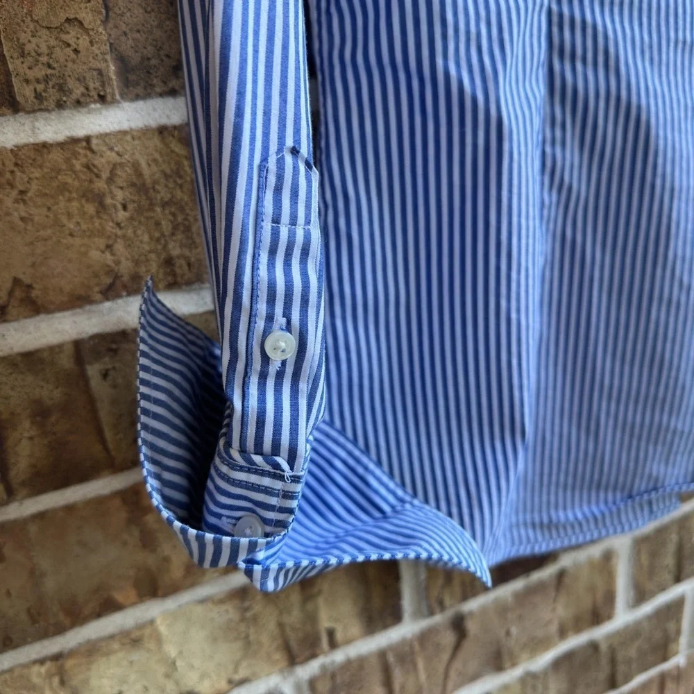 Banana Republic Blue Striped Casual Shirt